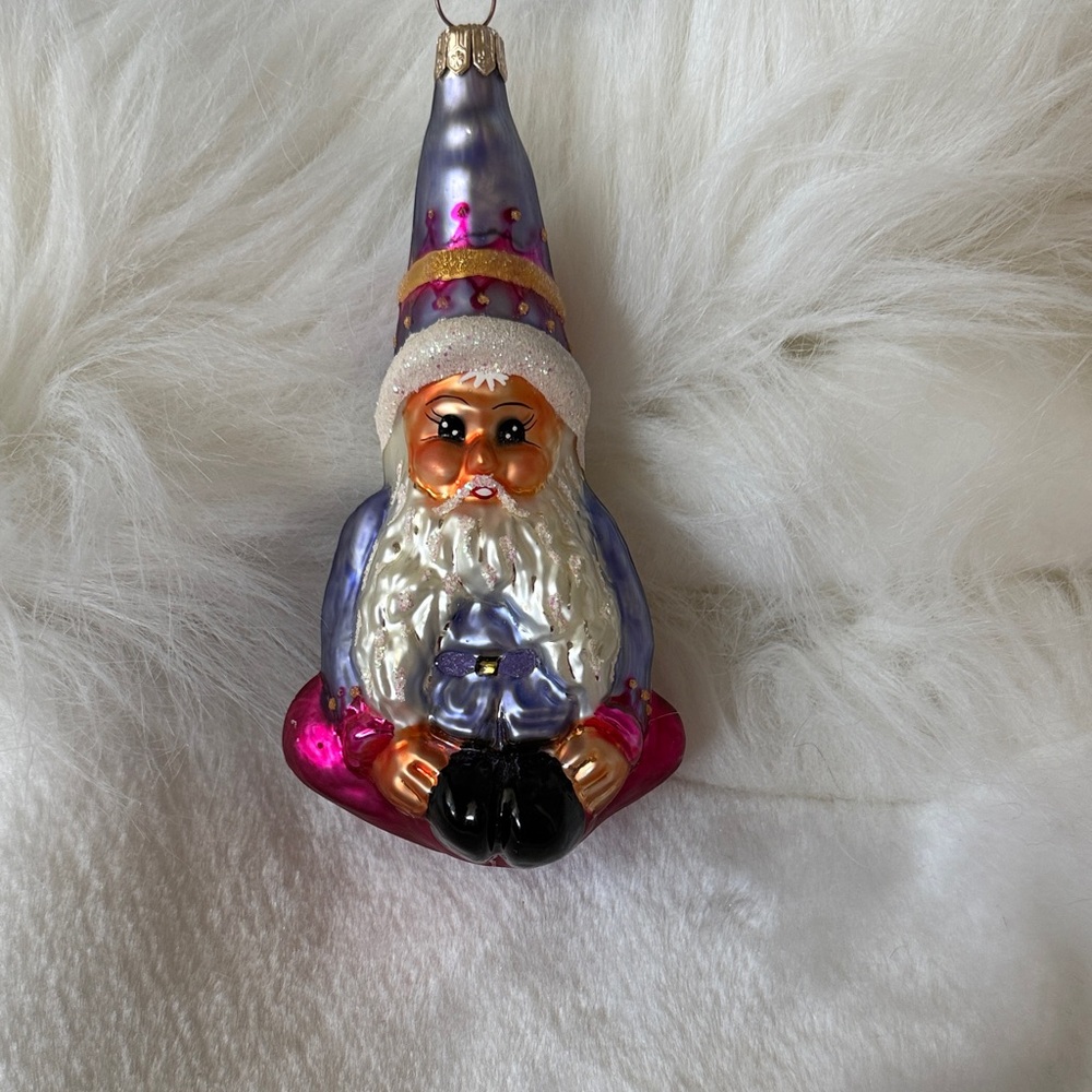 Christopher Radko: Elfin Magic 1998 Pink Holiday Gnome Ornament